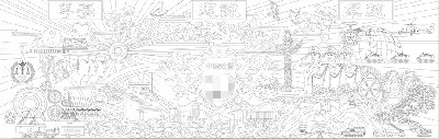紅色黨建浮雕雕塑原創(chuàng)手繪設計稿